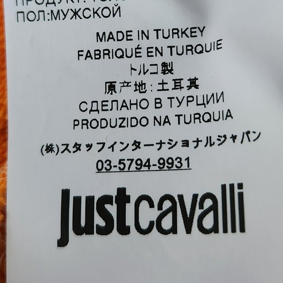 NWT Just Cavalli orange/cream cotton tattoo print Sweatshirt Sz S - Picture 11 of 13